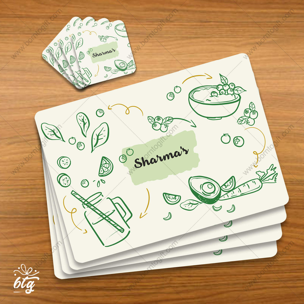 Personalised Placemat Coaster Set of 4 - 04